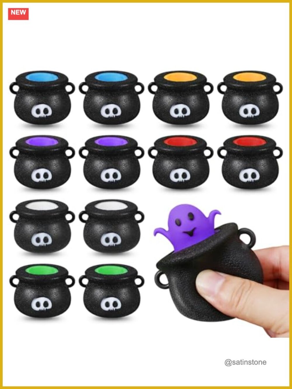Halloween 12 PCS Pop Out Cauldron Squishy Toys Trick or Treat Party Favors